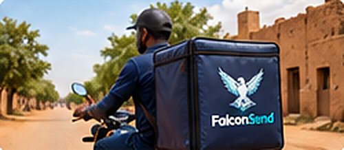 FalconSend courier on a motorbike